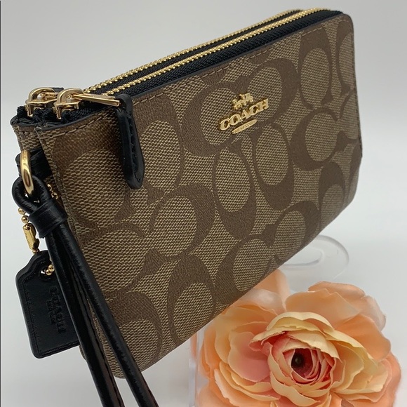 COACH Double Zip Wallet In Signature Canvas - Picture 7 of 8